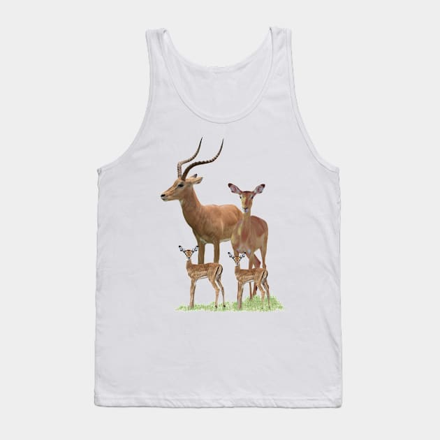 Impala-Family - Antelope in Kenya / Africa Tank Top by T-SHIRTS UND MEHR